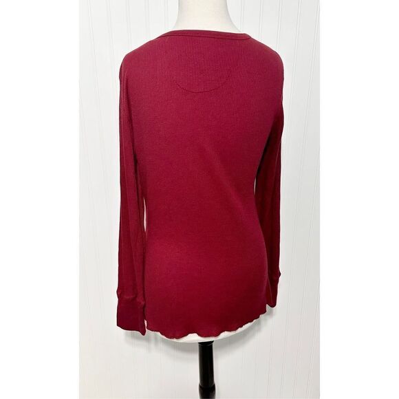 Lady Foot Locker Women's Henley Long Sleeve Pullover Shirt Burgundy Red Size XL - Picture 3 of 9